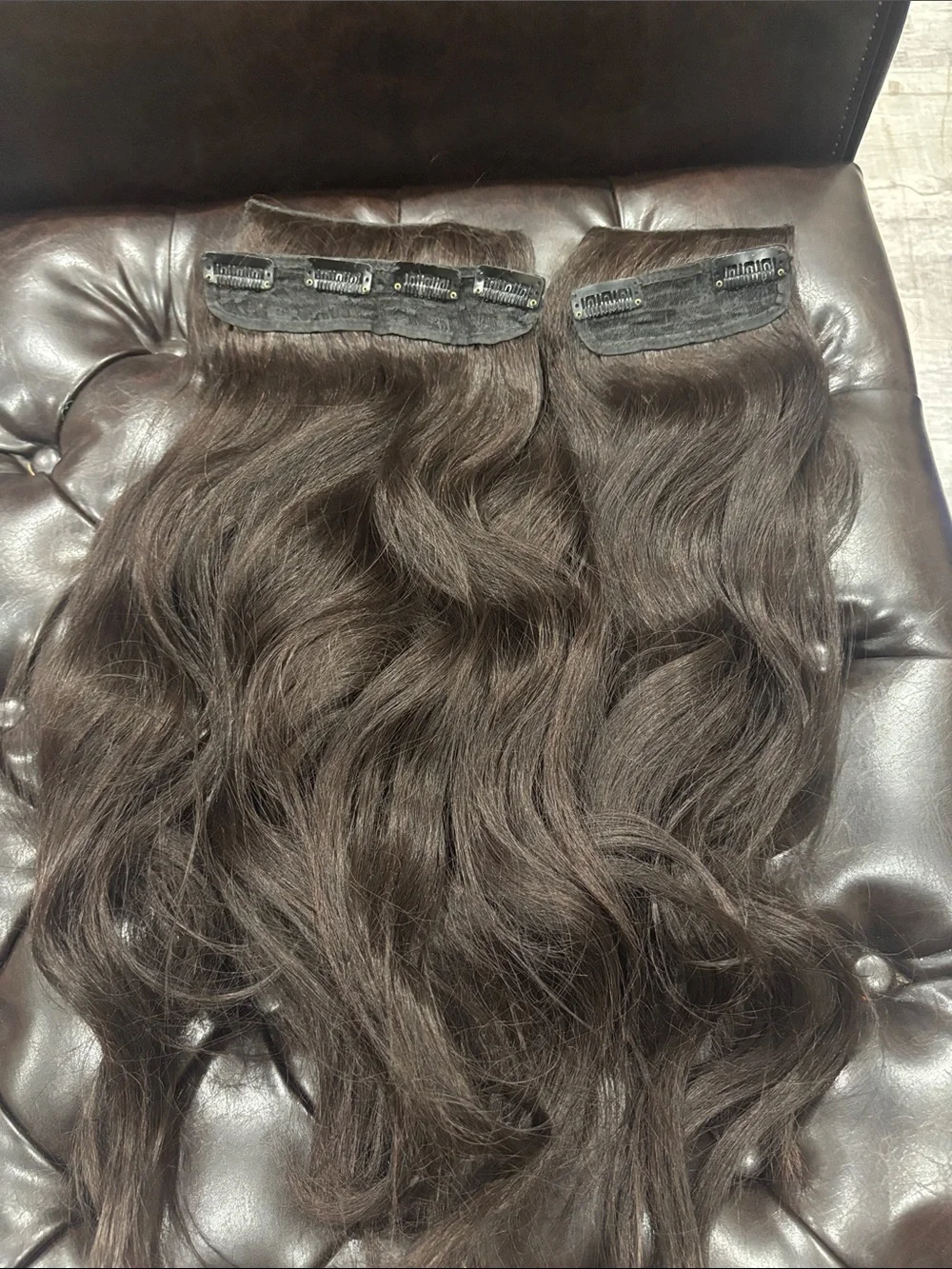 4 piece 20 inches Natural Dark Brown Wavy Women’s Hair Extension - Unbranded